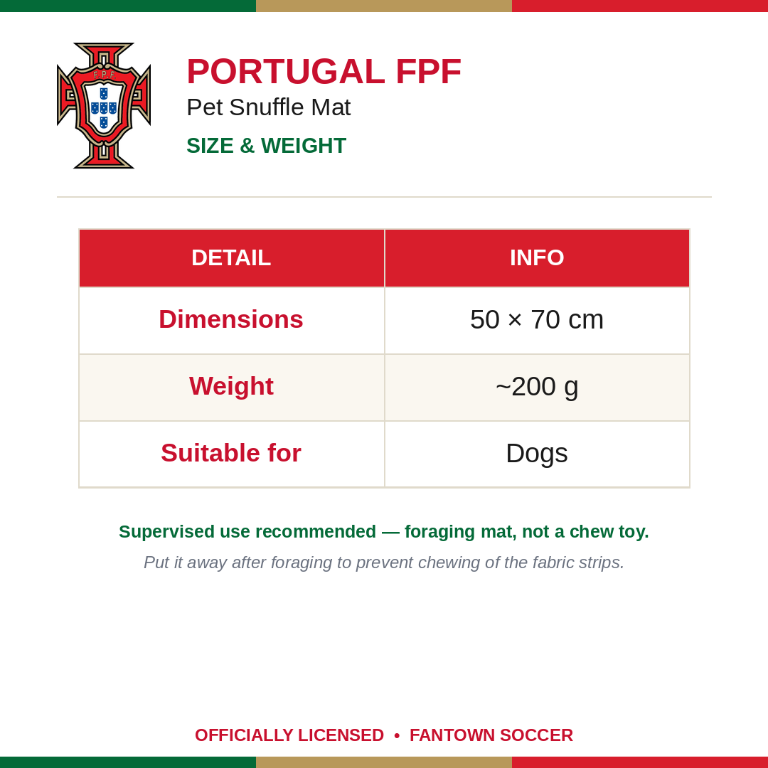 Portugal FPF Pet Snuffle Mat